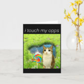 Funny Meowl Meme, Cat Owl Meme Brainrot Gen Alpha  Kaart (Gele Bloem)