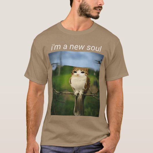 Funny meowl Meme cat owl Meme brainrot gen Alpha M T-shirt (Voorkant)
