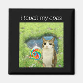 Funny Meowl Meme, Cat Owl Meme Brainrot Gen Alpha  Magneet (Voorkant)