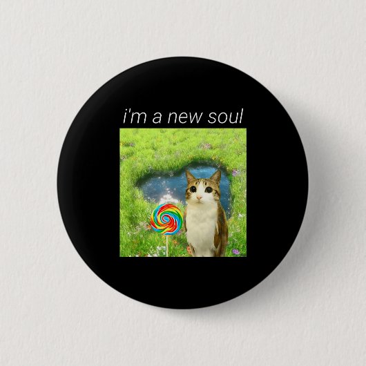 Funny Meowl Meme, Cat Owl Meme Brainrot Gen Alpha  Ronde Button 5,7 Cm (Voorkant)