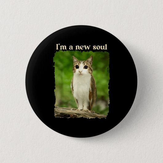 Funny Meowl Meme, Cat Owl Meme Brainrot Gen Alpha Ronde Button 5,7 Cm (Voorkant)