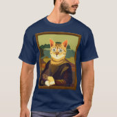Funny Meowna Mona Lisa Art Cat Parody T-shirt (Voorkant)