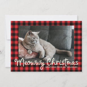 Funny Meowwy en Bwight Holiday   Fotogroet Feestdagenkaart
