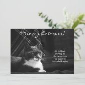 Funny Meowy Cat Mess Kerstmis Feestdagenkaart (Staand voorkant)