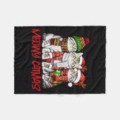 Funny Meowy Catmas Christmas Cats Ugly Sweater Gra Fleece Deken (Voorkant (Horizontaal))