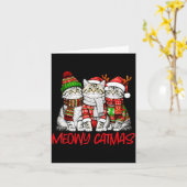 Funny Meowy Catmas Christmas Cats Ugly Sweater Gra Kaart (Gele Bloem)