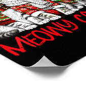 Funny Meowy Catmas Christmas Cats Ugly Sweater Gra Poster (Hoek)