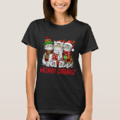 Funny Meowy Catmas Christmas Cats Ugly Sweater Gra T-shirt (Voorkant)