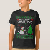 Funny Meowy Christmas Cats Xmas Cute Cat Lover Ugl T-shirt (Voorkant)