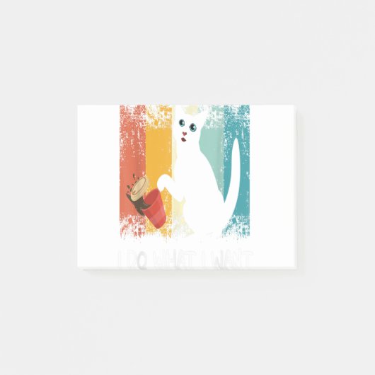 Funny Meowy kattenliefhebber Retro kat ik doe wat  Post-it® Notes (Voorkant)