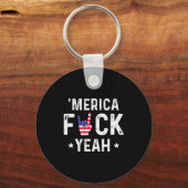 Funny Merica For Yeah 4th Of July Sleutelhanger (Voorkant)