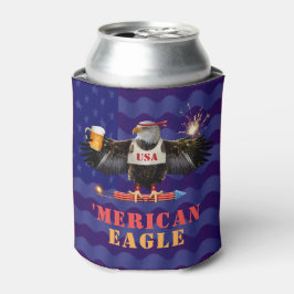 Funny Merican Eagle 4 juli Beer en Fireworks Blikjeskoeler