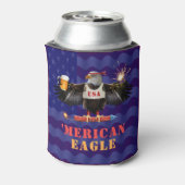 Funny Merican Eagle 4 juli Beer en Fireworks Blikjeskoeler (Blikje Achterkant)