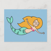 Funny Mermaid aangepaste kleur briefkaart (Voorkant)