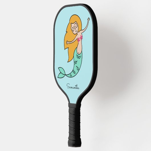 Funny Mermaid, aangepaste naam en kleur Pickleball Paddle (Links)