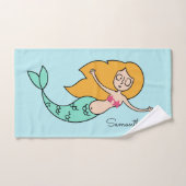 Funny Mermaid, aangepaste naam en kleurenhanddoeks Bad Handdoek (Handdoek)