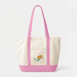 Funny Mermaid, aangepaste naam en locatie-canvas t Tote Bag