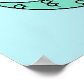 Funny Mermaid, aangepaste naam en poster in kleur (Hoek)