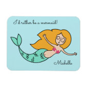 Funny Mermaid, aangepaste naam en tekstmagneet Magneet (Horizontaal)