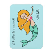 Funny Mermaid, aangepaste naam en tekstmagneet Magneet (Verticaal)