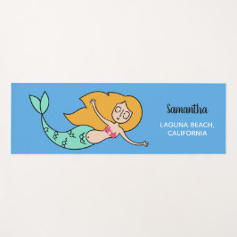 Funny Mermaid, aangepaste naam, locatie en kleurst Yogamat