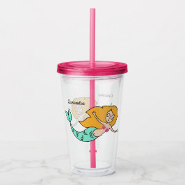 Funny Mermaid aangepaste tumblers Acryl Drinkbeker
