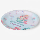 Funny  Mermaid Birthday Girl Papieren Bordje (Gekanteld)