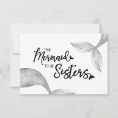 Funny Mermaid Black en White Bridesmaid Voorstel (Voorkant)