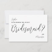 Funny Mermaid Black en White Bridesmaid Voorstel (Achterkant)