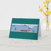 Funny Mermaid Funeral Kaart (Gele Bloem)