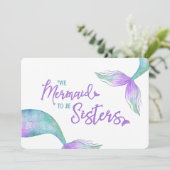 Funny Mermaid is Sisters Bridesmaid-voorstel Kaart (Staand voorkant)