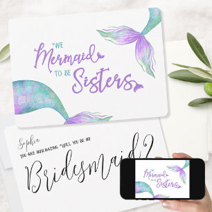 Funny Mermaid is Sisters Bridesmaid-voorstel Kaart