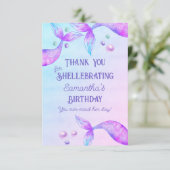 Funny Mermaid Pun Mer-Maid her Day Shellebring Bedankkaart (Staand voorkant)