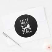 Funny Mermaid Salty lil’ Beach 70s Mermaid Ronde Sticker (Envelop)