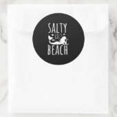 Funny Mermaid Salty lil’ Beach 70s Mermaid Ronde Sticker (Tas)