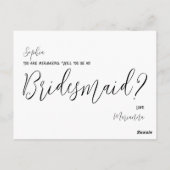 Funny Mermaid Sisters Bridesmaid Foto Voorstel Briefkaart (Achterkant)