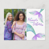 Funny Mermaid Sisters Bridesmaid Foto Voorstel Briefkaart (Voorkant)