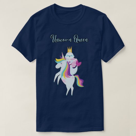 Funny Mermaid Sloth Baby Rides a Unicorn Horse T-shirt (Design voorkant)