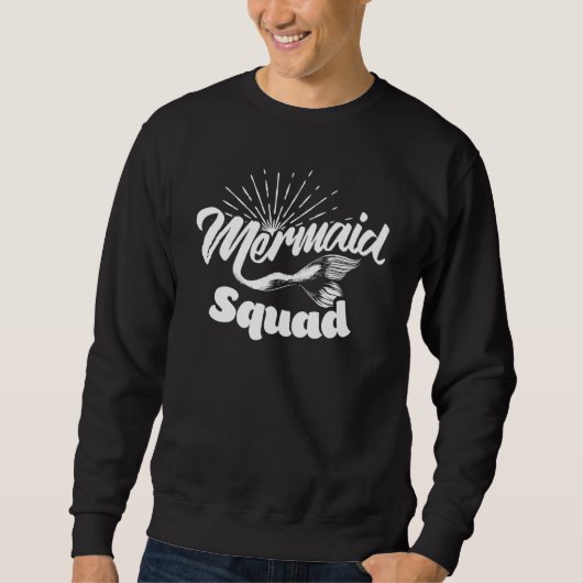 Funny Mermaid Squad voor kinderen Vrouwen klampen  Trui (Voorkant)
