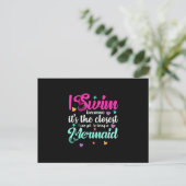 Funny Mermaid Swimming Quote Vrouwen en Gift Briefkaart (Staand voorkant)