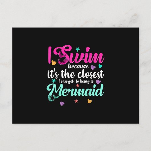 Funny Mermaid Swimming Quote Vrouwen en Gift Briefkaart (Voorkant)