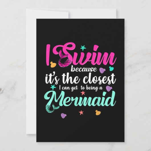 Funny Mermaid Swimming Quote Vrouwen en Gift Feestdagenkaart (Voorkant)