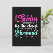 Funny Mermaid Swimming Quote Vrouwen en Gift Feestdagenkaart (Staand voorkant)