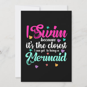 Funny Mermaid Swimming Quote Vrouwen en Gift Kaart