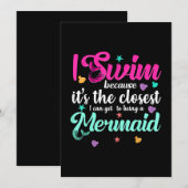 Funny Mermaid Swimming Quote Vrouwen en Gift Kaart (Voorkant / Achterkant)