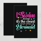 Funny Mermaid Swimming Quote Vrouwen en Gift Kaart (Voorkant / Achterkant)