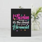 Funny Mermaid Swimming Quote Vrouwen en Gift Kaart (Staand voorkant)