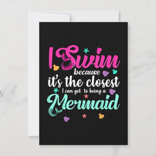 Funny Mermaid Swimming Quote Vrouwen en Gift Kaart (Voorkant)