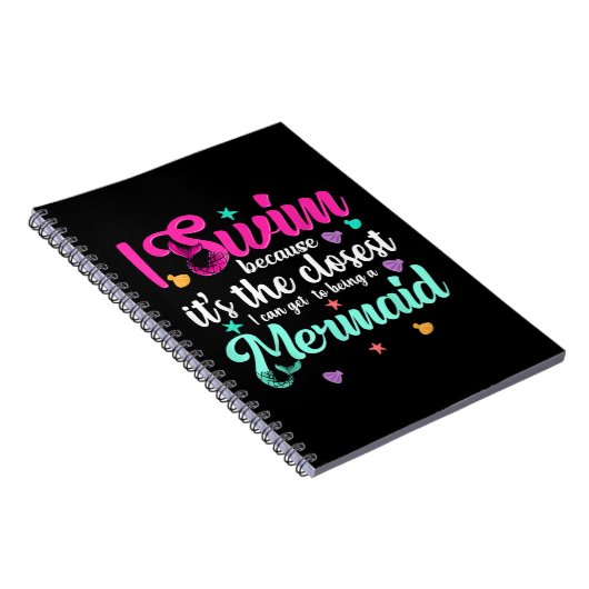 Funny Mermaid Swimming Quote Vrouwen en Gift Notitieboek (Rechterzijde)