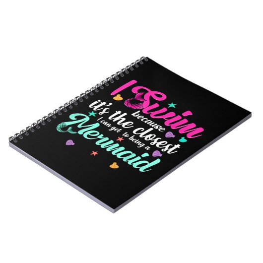 Funny Mermaid Swimming Quote Vrouwen en Gift Notitieboek (Linkerzijde)